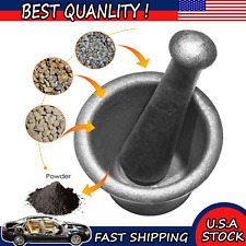 Cast Iron Mortar & Pestle Rock-Ore Crusher Mortar Grind Mining Large Size 6.5KG picture
