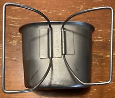 US Military Surplus 1-Quart Metal Canteen Cup w/ Butterfly Wire Handle GC picture
