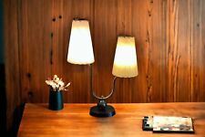 Vintage 1950s Majestic Table Lamp Parchment Shades MCM Atomic Dual Lighting picture
