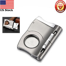 Galiner Stainless Steel Cigar Cutter Double Blades Cutter W/ 2 Size Cigar Punch picture