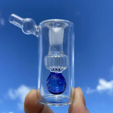 Mini Blue Water Pipe Smoking Bong Glass Pyrex Bubbler Water Shisha Hookah W/Bowl picture