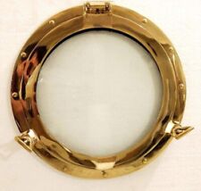 17 Inches Antique Golden Finished Brass Porthole very nice brass Designer Gift picture