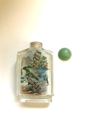 SCENIC PATTERN GLASS SNUFF BOTTLE AS IS picture