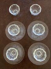 antique EAPG mini glass salt cups and saucers 6 cups 4 saucers picture