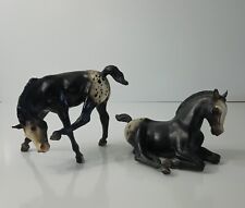 ViBreyer Horse Appaloosa Figures Two Black White Spotted  Preowned Collectibles  picture