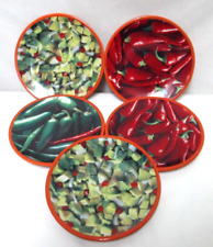 Royal Limited Jalapeno Avocado Pepper Mexican Snack Salad Dessert Plate Set 5 picture