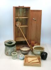 Japanese Tea Ceremony Tool Set Box bowl whisk tea container scoop jug Very good picture