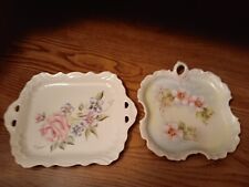 Vintage China Trays, Decorative Handpainted Floral, Lot of 2, Unmarked picture