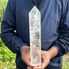 1400g Natural Clear Quartz Obelisk Crystal Energy Point Reiki Healing Gem picture