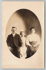 Original Old Vintage Antique Real Photo Postcard Family Parents Children 1910 picture