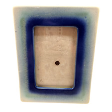 Vintage Cobalt Blue Ombre Ceramic 4x6 Photo Picture Frame Tabletop Glass Cover picture