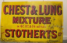 RARE Large Old Medicine Sign: Stotherts Chest and Lung, from UK, RARE picture