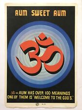 India 50's Vintage Print AUM SWEET AUM 14in x 20in (11351) picture