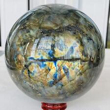 2840g Natural labradorite ball rainbow quartz crystal sphere gem reiki healing picture