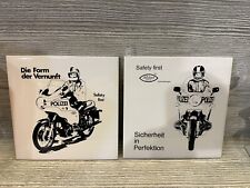 Vintage Collector Motorcycle Tiles Police Safety First Foreign picture