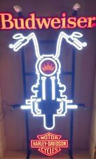 OFFICIAL BUDWEISER HARLEY DAVIDSON MOTORCYCLE LED SIGN NEW IN THE BOX picture