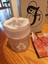 BRAND NEW Fenton Hand Painted Pink Glass Jar w Lid Signed A-228 picture