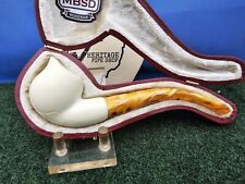 MBSD Featherweight Freehand Hand-Carved Bent Block Meerschaum Pipe, Case picture