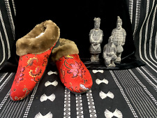 Vtg Shi Qin Dynasty Army Soldiers & Anlewo Embrodered Slippers Wms. 245 (? size) picture