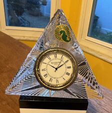 Waterford Crystal 4” Triangular Prism Paperweight Clock~Germany~P. Fitzgerald picture