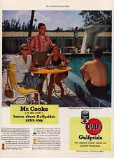 1949 Gulf Oil Corp Poolside Swimming J.N Cooke Sat Evening Post Vintage Print Ad picture
