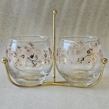 Vintage Libbey Duchess Pink Pattern Glass Open Sugar And Creamer Set With Caddy picture