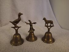 Lot Of 3 Vintage Brass Bells picture