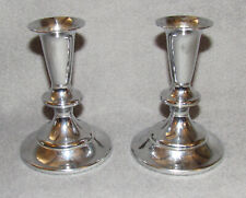 Pair of Vintage KROMEX Silver Tone Metal Candlesticks / Candle Holders - USA picture