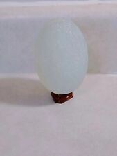 VINTAGE HOME DECOR QUARTZ CRYSTAL STONE EGG ON WOOD STAND  picture
