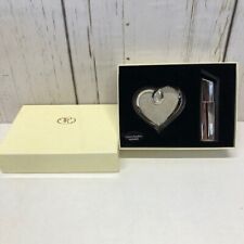 Things Remembered Swarovski Heart Mirror & Perfume Bottle Atomizer Silver  picture