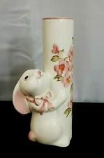 Vintage 1987 Easter Bunny Rabbit Bud Vase FTDA Weiss Ceramics Brazil 7 1/2”  picture
