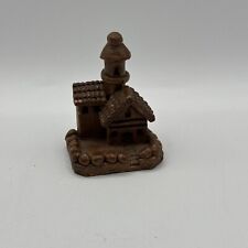 Ceramic Antique Lighthouse Building Miniature Trinket Handmade Clay picture