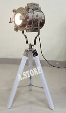 Vintage Designer's Spotlight Table Lamp With Wooden Tripod Stand Home Decor picture