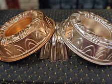 Vintage Metal Jello Mold Cake Pan/Wall Hanging - Copper Color set of 3 picture