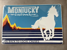 **MONTUCKY COLD SNACKS LAGER Embossed Metal Sign 18