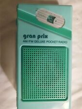 Cool Vintage Gran Prix Deluxe Green AM/FM Portable Radio ~ Working ~ Model A2090 picture