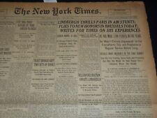 1927 MAY 28 NEW YORK TIMES - LINDBERGH THRILLS PARIS IN AIR STUNTS - NT 9553 picture