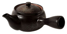 Mino ware Japanese Pottery Teapot Kyusu Kurobizen Matte Black with Infuser picture