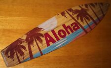 ALOHA RETRO VINTAGE STYLE Palm Tree LUAU Tiki Bar Beach Surfboard Home Decor NEW picture
