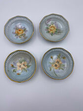 Set of 4 Vintage 1952 Hand Painted Blue Small Bowls J.Jones Germany picture