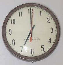 Seth Thomas Antique Industrial Wall Clock 14