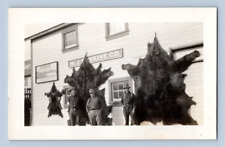 RPPC 1930'S. KODIAK, ALASKA. W.J. ERSKINE CO. LARGE BEAR FURS. POSTCARD L28 picture
