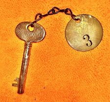 Vintage Gamewell Police/ Fire Alarm Telegraph Call Box Key And Brass Fob #3 picture