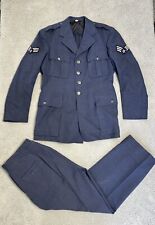 vintage 50s WWII airforce airmen tech uniform wool mens size 44L blue USA picture