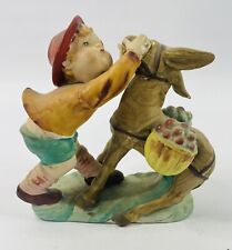 Vintage Ucagco Ceramic Boy w/ Donkey Figurine - Made in Japan picture