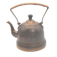 Vintage Harilela's India #364 Engraved Brass Tea Pot with Lid picture
