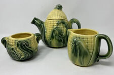 Vintage Stanfordware  Pottery Ear Of Corn TEAPOT CREAM AND SUGAR picture