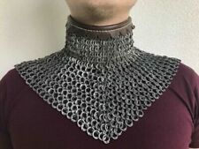 Mild Steel Chainmail Flat Ring Dome Riveted 9 mm Collar Oil Finished picture