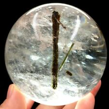 80mm Rainbow NATURAL green tourmaline QUARTZ CRYSTAL SPHERE BALL HEALING + stand picture