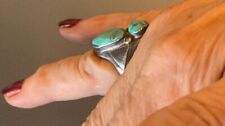 Superb Unique Zuni Horace Iule Signed Cast Ring w Natural Turquoise Appliquee´d picture